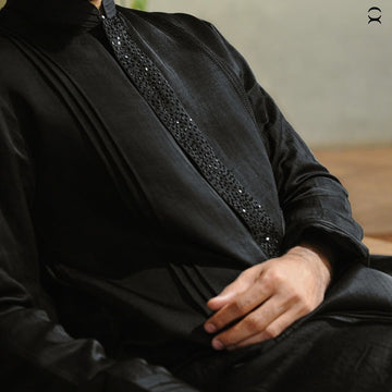 JET BLACK CUTDANA KURTA